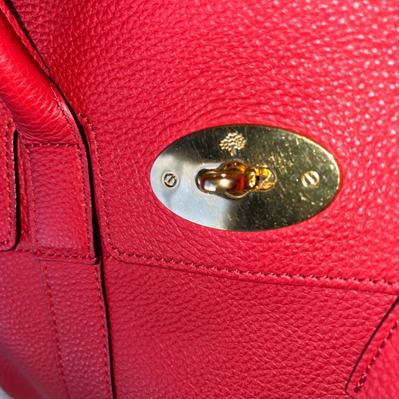 Authentic Mulberry Small Bayswater Red Leather Satchel Handbag - Picture 2 of 16